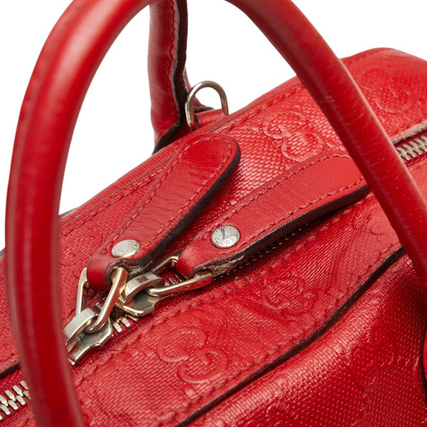 グッチ GGエンボス ハンドバッグ ショルダーバッグ 2WAY 354224 レッド レザー レディース GUCCI 【中古】