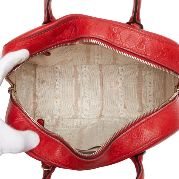 グッチ GGエンボス ハンドバッグ ショルダーバッグ 2WAY 354224 レッド レザー レディース GUCCI 【中古】