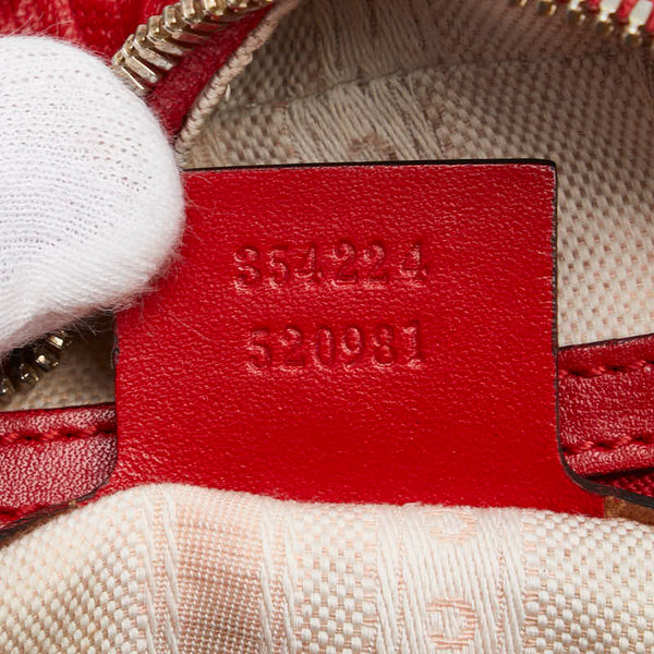 グッチ GGエンボス ハンドバッグ ショルダーバッグ 2WAY 354224 レッド レザー レディース GUCCI 【中古】