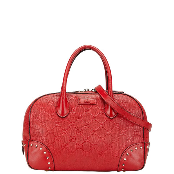 グッチ GGエンボス ハンドバッグ ショルダーバッグ 2WAY 354224 レッド レザー レディース GUCCI 【中古】