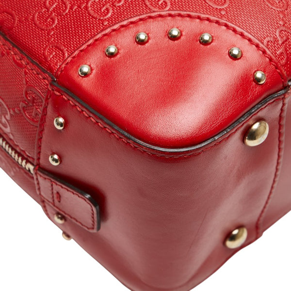 グッチ GGエンボス ハンドバッグ ショルダーバッグ 2WAY 354224 レッド レザー レディース GUCCI 【中古】