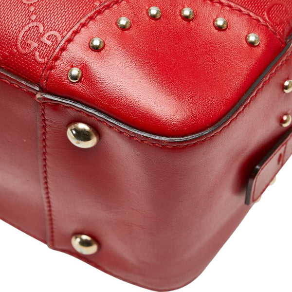 グッチ GGエンボス ハンドバッグ ショルダーバッグ 2WAY 354224 レッド レザー レディース GUCCI 【中古】