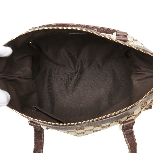 グッチ GGキャンバス トートバッグ ショルダーバッグ 141470 ベージュ ブラウン キャンバス レザー レディース GUCCI 【中古】