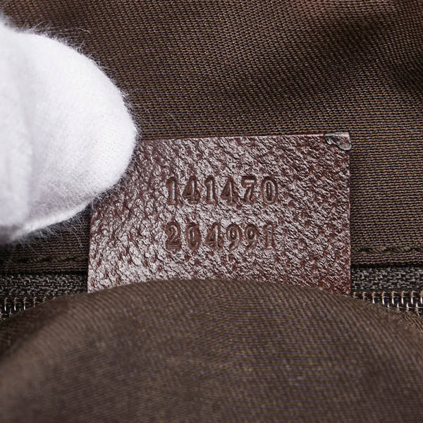 グッチ GGキャンバス トートバッグ ショルダーバッグ 141470 ベージュ ブラウン キャンバス レザー レディース GUCCI 【中古】