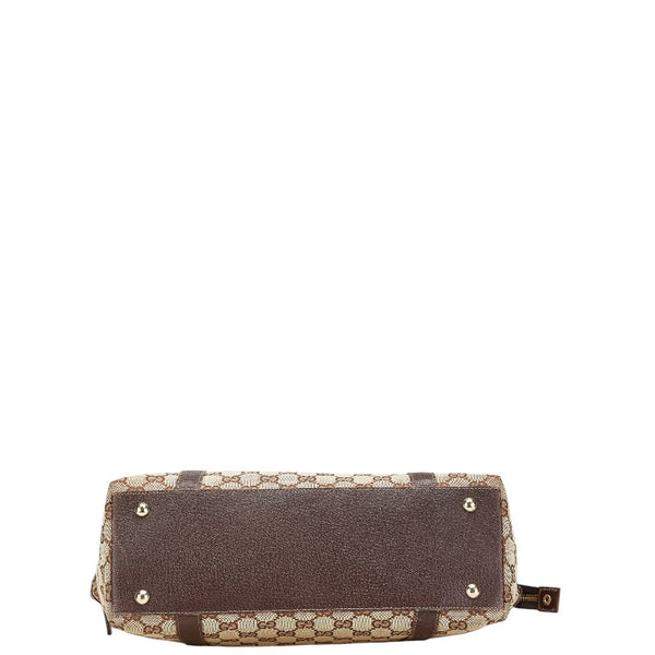 グッチ GGキャンバス トートバッグ ショルダーバッグ 141470 ベージュ ブラウン キャンバス レザー レディース GUCCI 【中古】