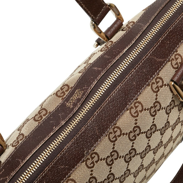 グッチ GGキャンバス トートバッグ ショルダーバッグ 141470 ベージュ ブラウン キャンバス レザー レディース GUCCI 【中古】