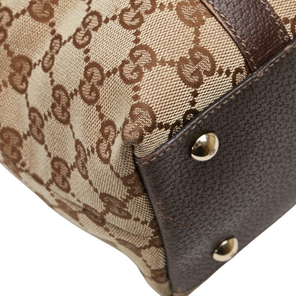 グッチ GGキャンバス トートバッグ ショルダーバッグ 141470 ベージュ ブラウン キャンバス レザー レディース GUCCI 【中古】