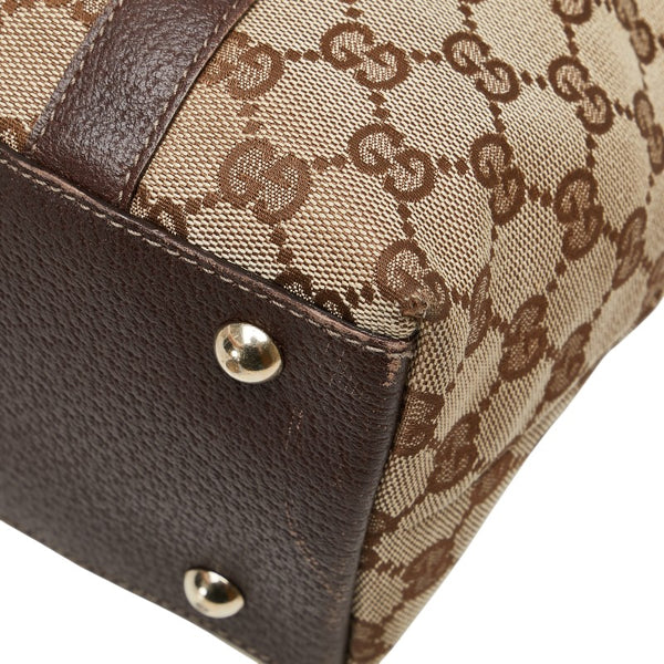 グッチ GGキャンバス トートバッグ ショルダーバッグ 141470 ベージュ ブラウン キャンバス レザー レディース GUCCI 【中古】