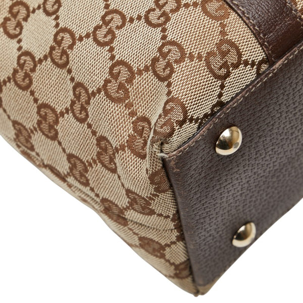グッチ GGキャンバス トートバッグ ショルダーバッグ 141470 ベージュ ブラウン キャンバス レザー レディース GUCCI 【中古】