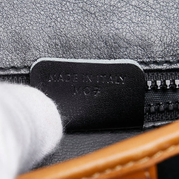 セリーヌ 斜め掛け ショルダーバッグ ブラック ブラウン レザー レディース CELINE 【中古】
