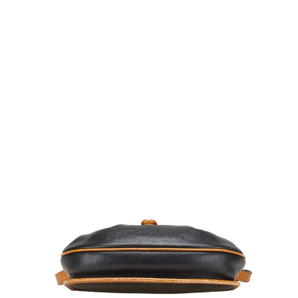 セリーヌ 斜め掛け ショルダーバッグ ブラック ブラウン レザー レディース CELINE 【中古】