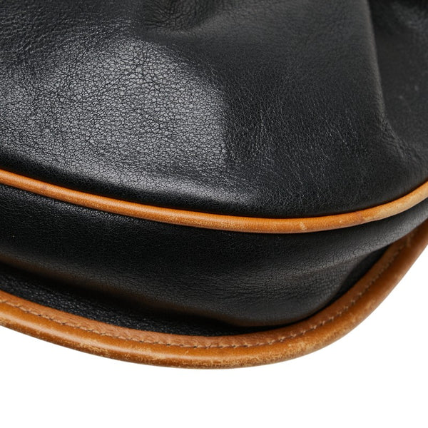 セリーヌ 斜め掛け ショルダーバッグ ブラック ブラウン レザー レディース CELINE 【中古】