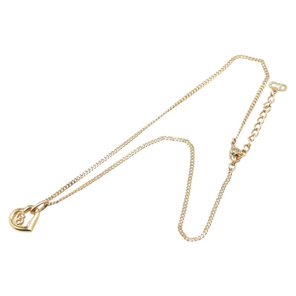 ディオール ハート モチーフ CDロゴ ネックレス ゴールド メッキ レディース Dior 【中古】