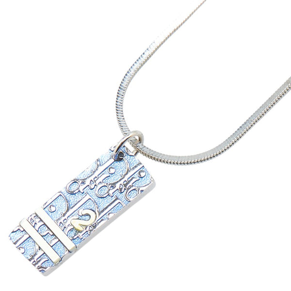 ディオール トロッター ネックレス シルバー ブルー メタル レディース Dior 【中古】