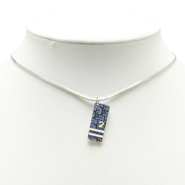 ディオール トロッター ネックレス シルバー ブルー メタル レディース Dior 【中古】