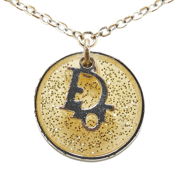 ディオール CDロゴ ネックレス シルバー ゴールド メタル レディース Dior 【中古】