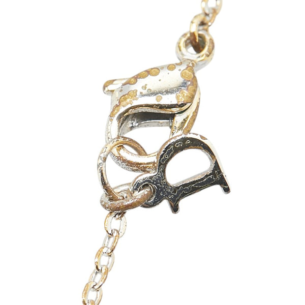 ディオール CDロゴ ネックレス シルバー ゴールド メタル レディース Dior 【中古】