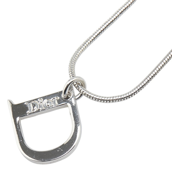 ディオール ロゴ ネックレス シルバー メタル レディース Dior 【中古】