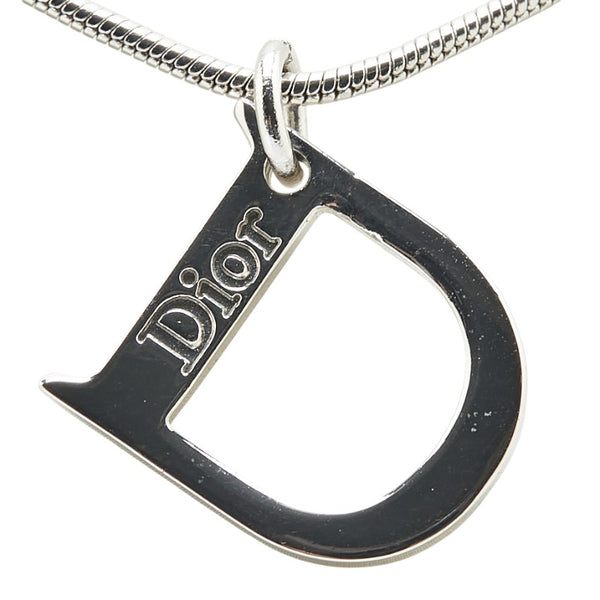 ディオール ロゴ ネックレス シルバー メタル レディース Dior 【中古】