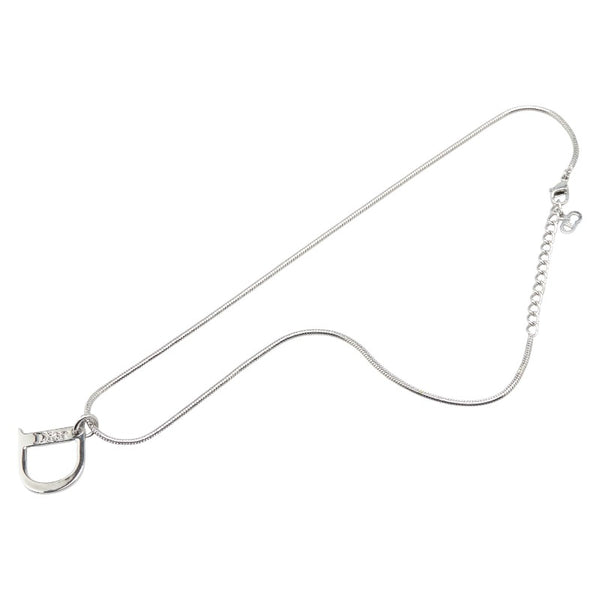 ディオール ロゴ ネックレス シルバー メタル レディース Dior 【中古】