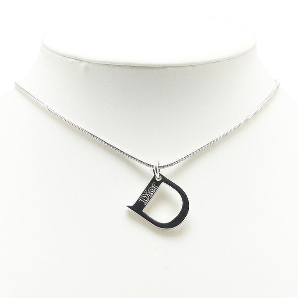 ディオール ロゴ ネックレス シルバー メタル レディース Dior 【中古】