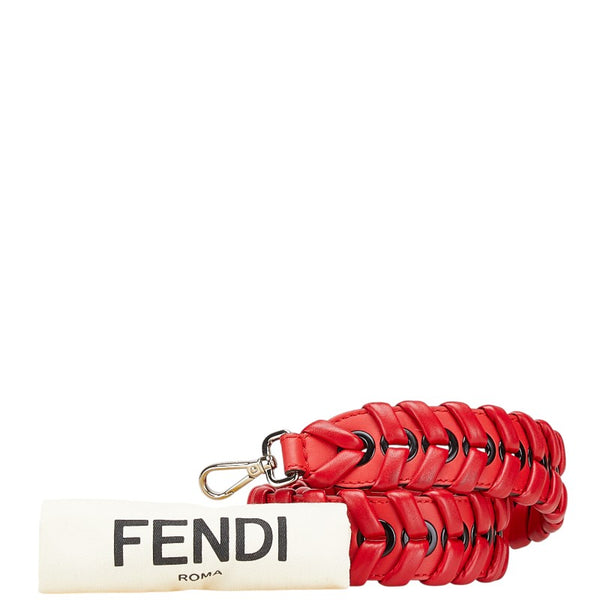 フェンディ ストラップユー ショルダーストラップ 8AV077 レッド レザー レディース FENDI 【中古】