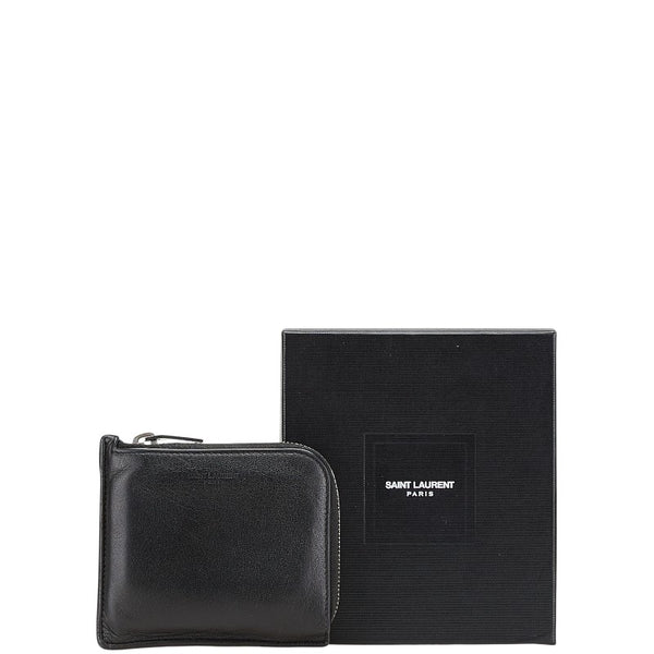サンローラン L字ファスナー コインケース 396277 ブラック レザー レディース SAINT LAURENT 【中古】