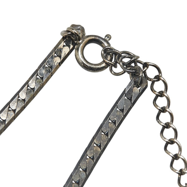 サンローラン ラインストーン ネックレス シルバー ブラック メタル レディース SAINT LAURENT 【中古】