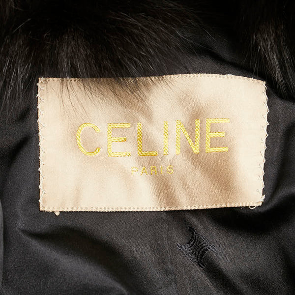 セリーヌ ヒョウ柄 レオパード ポンチョ ブラウン ブラック レディース CELINE 【中古】