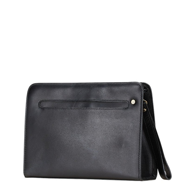サンローラン YSLモノグラム クラッチバッグ ブラック レザー レディース SAINT LAURENT 【中古】