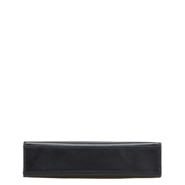 サンローラン YSLモノグラム クラッチバッグ ブラック レザー レディース SAINT LAURENT 【中古】