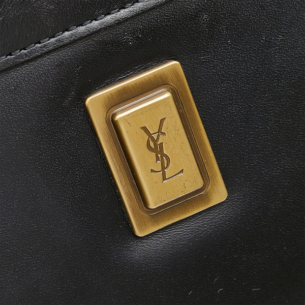 サンローラン YSLモノグラム クラッチバッグ ブラック レザー レディース SAINT LAURENT 【中古】