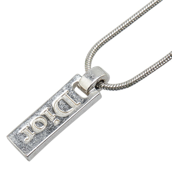 ディオール ロゴプレート ネックレス シルバー メタル レディース Dior 【中古】