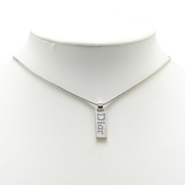 ディオール ロゴプレート ネックレス シルバー メタル レディース Dior 【中古】