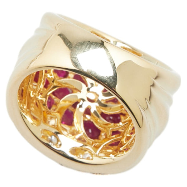 K18YG イエローゴールド ルビー3.95ct ダイヤ1.12ct リング 指輪 レディース 14.5号 【中古】
