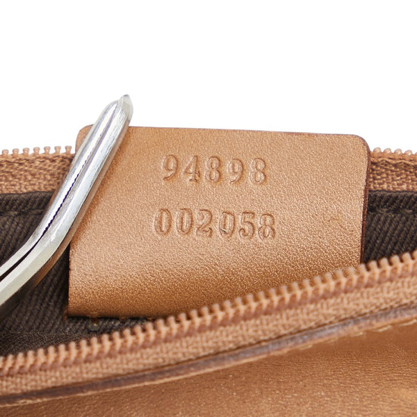 グッチ GGキャンバス トートバッグ 94898 ベージュ ブラウン キャンバス レザー レディース GUCCI 【中古】