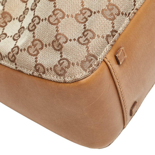 グッチ GGキャンバス トートバッグ 94898 ベージュ ブラウン キャンバス レザー レディース GUCCI 【中古】