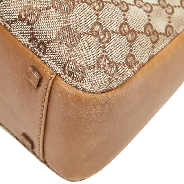 グッチ GGキャンバス トートバッグ 94898 ベージュ ブラウン キャンバス レザー レディース GUCCI 【中古】