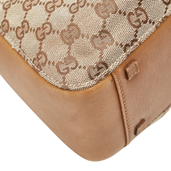 グッチ GGキャンバス トートバッグ 94898 ベージュ ブラウン キャンバス レザー レディース GUCCI 【中古】