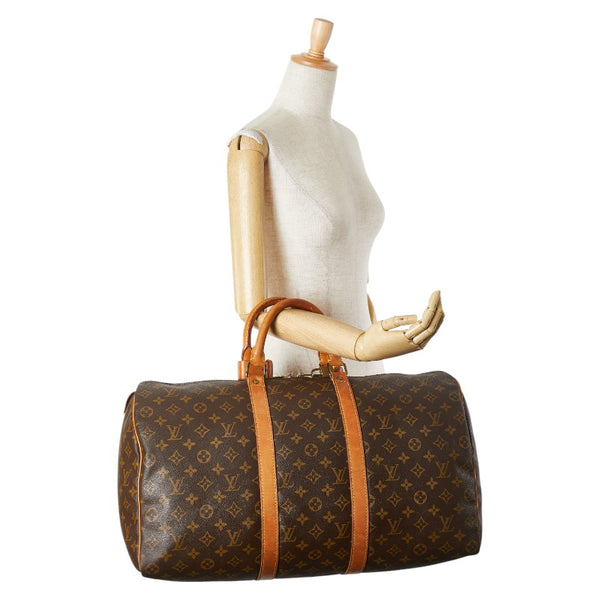 ルイ ヴィトン モノグラム キーポル50 ボストンバッグ M41426 ブラウン PVC レザー レディース LOUIS VUITTON 【中古】