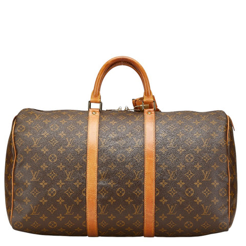 ルイ ヴィトン モノグラム キーポル50 ボストンバッグ M41426 ブラウン PVC レザー レディース LOUIS VUITTON 【中古】