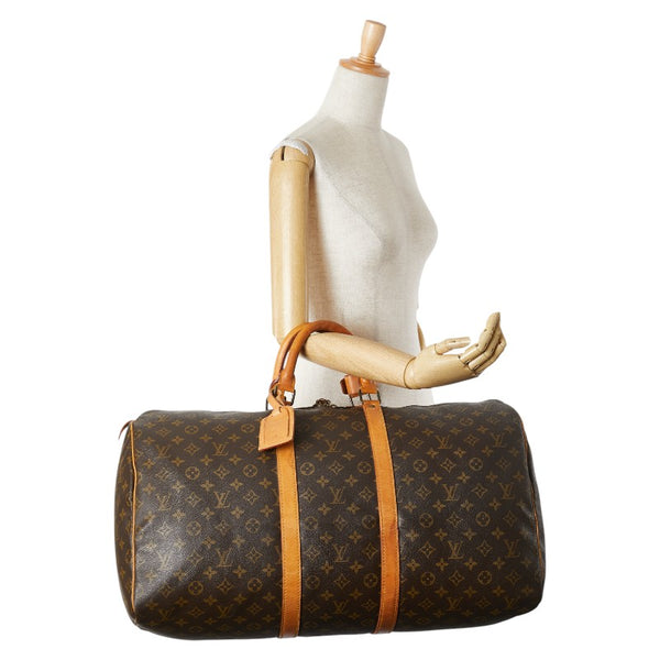 ルイ ヴィトン モノグラム キーポル55 ボストンバッグ M41424 ブラウン PVC レザー レディース LOUIS VUITTON 【中古】