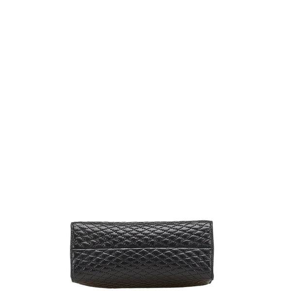 バリー キルティング Bロゴ チェーン ショルダーバッグ ブラック レザー レディース BALLY 【中古】