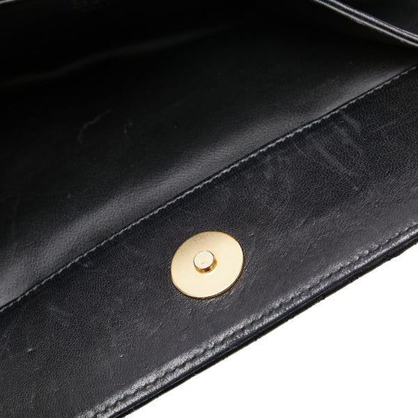 バリー キルティング Bロゴ チェーン ショルダーバッグ ブラック レザー レディース BALLY 【中古】