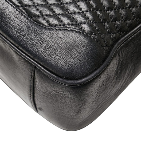 バリー キルティング Bロゴ ハンドバッグ ブラック レザー レディース BALLY 【中古】