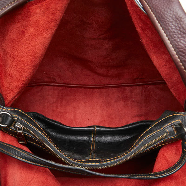 コーチ バンディット ホーボー トートバッグ 86760 パープル ブラック レザー レディース COACH 【中古】