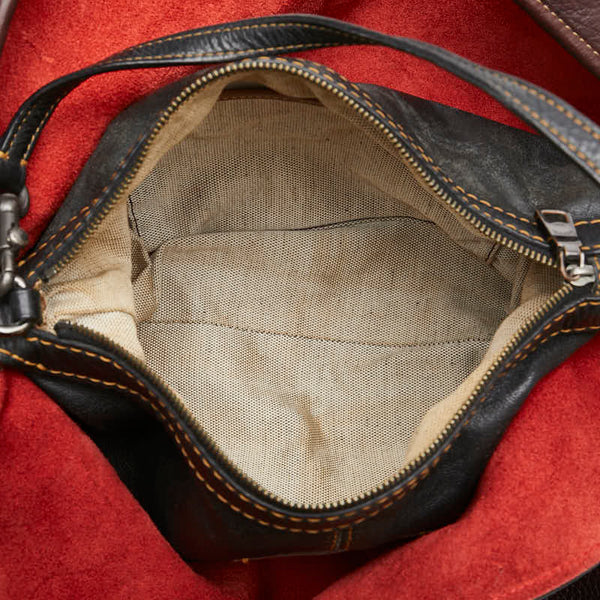 コーチ バンディット ホーボー トートバッグ 86760 パープル ブラック レザー レディース COACH 【中古】