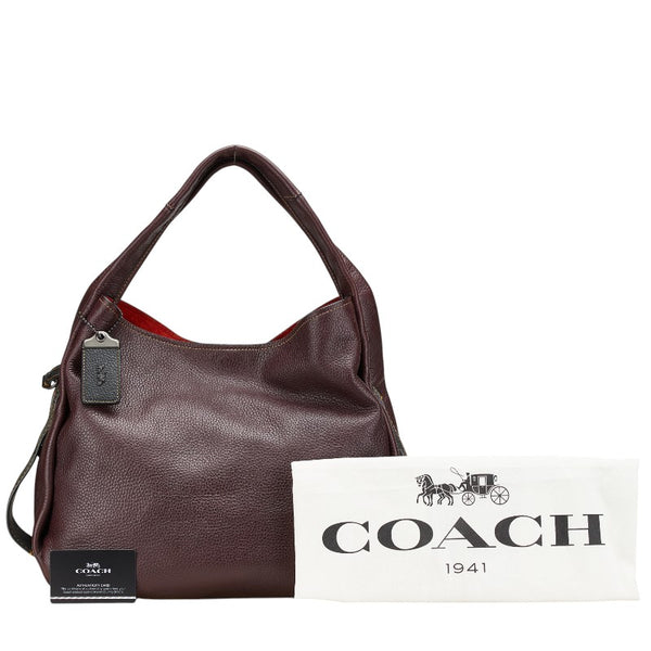 コーチ バンディット ホーボー トートバッグ 86760 パープル ブラック レザー レディース COACH 【中古】