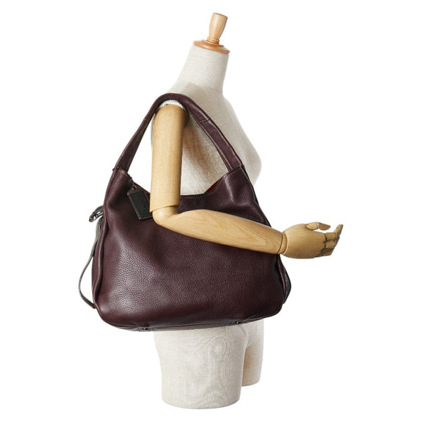 コーチ バンディット ホーボー トートバッグ 86760 パープル ブラック レザー レディース COACH 【中古】