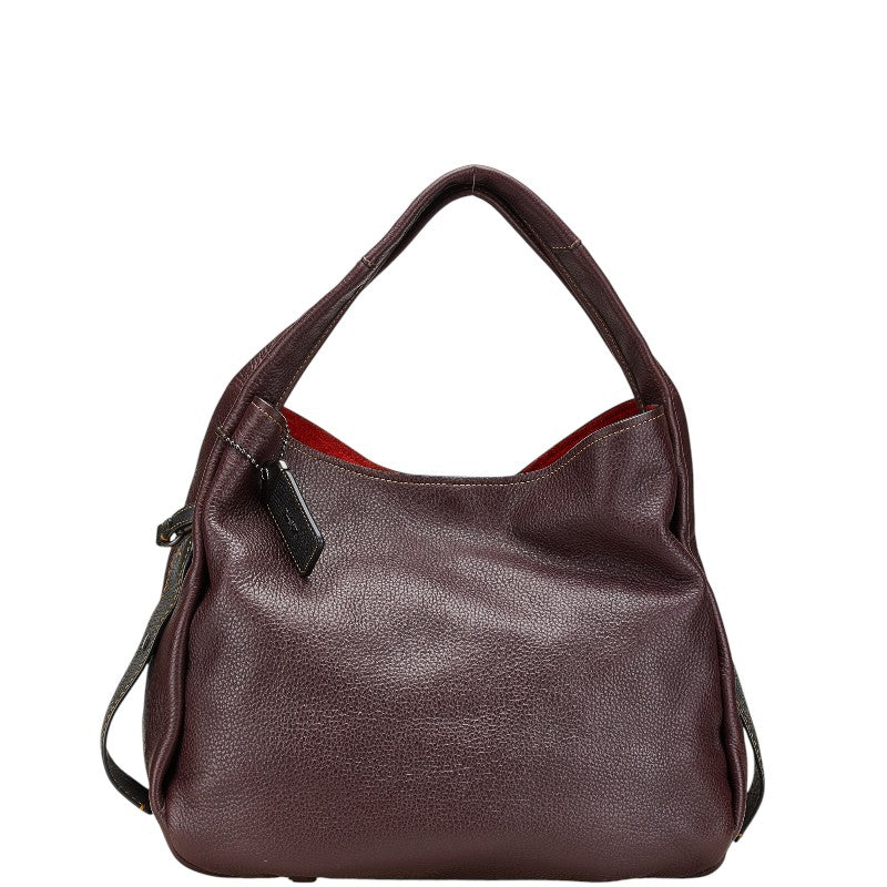 コーチ バンディット ホーボー トートバッグ 86760 パープル ブラック レザー レディース COACH 【中古】